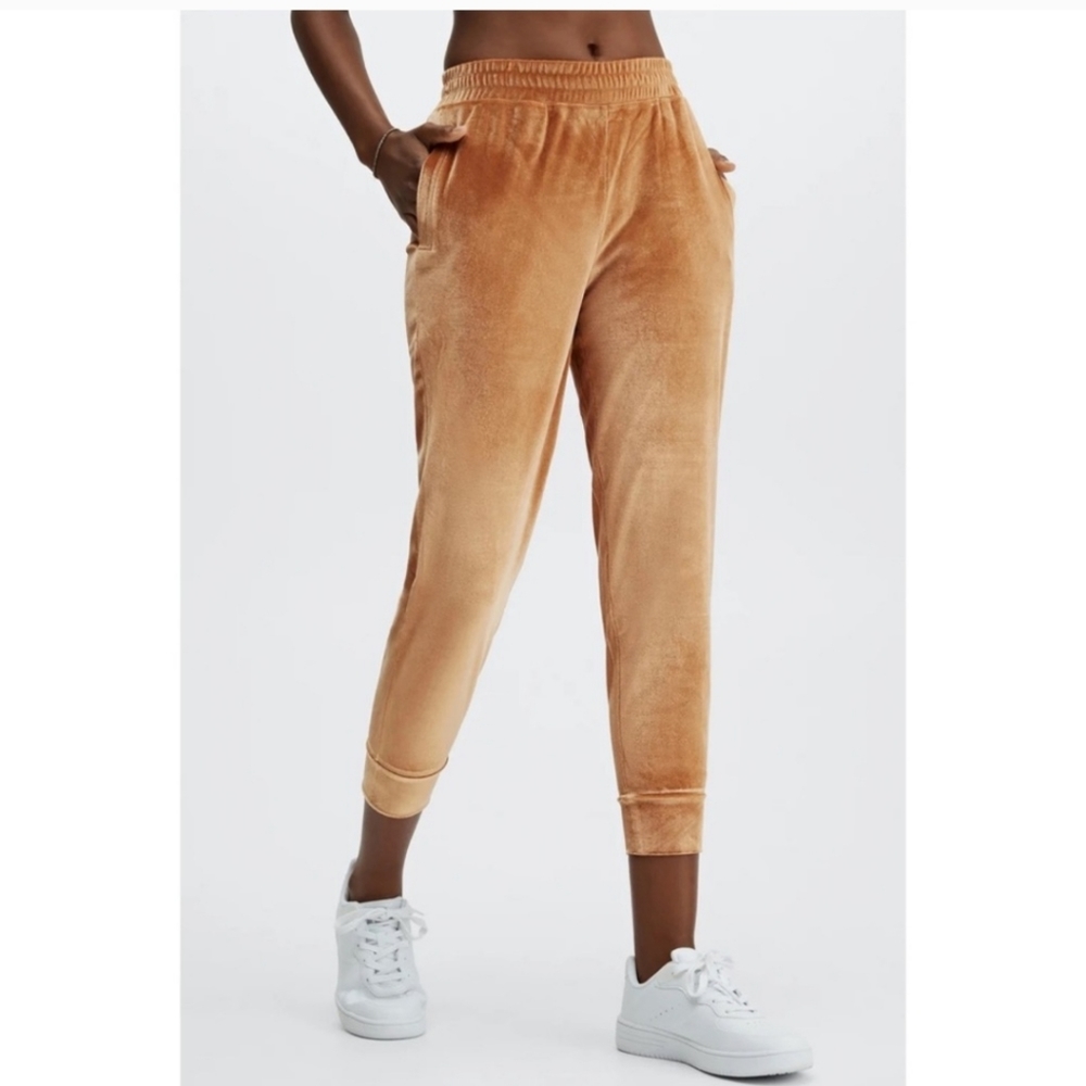 Fabletics Gold Velour Joggers